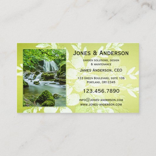 お客様の4枚の写真グリーンガーデンポートフォリオ名刺 名刺 (裏面)