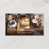 お客様の4枚の写真コーヒーショップテンプレート名刺 名刺 (正面)