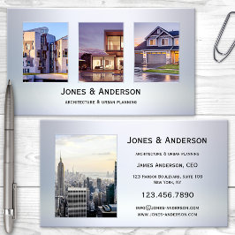 お客様の4枚の写真メタリックポートフォリオ名刺 名刺