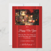 お客様の5枚の写真エレガント赤いクリスマスホリデーカード シーズンカード (裏面)