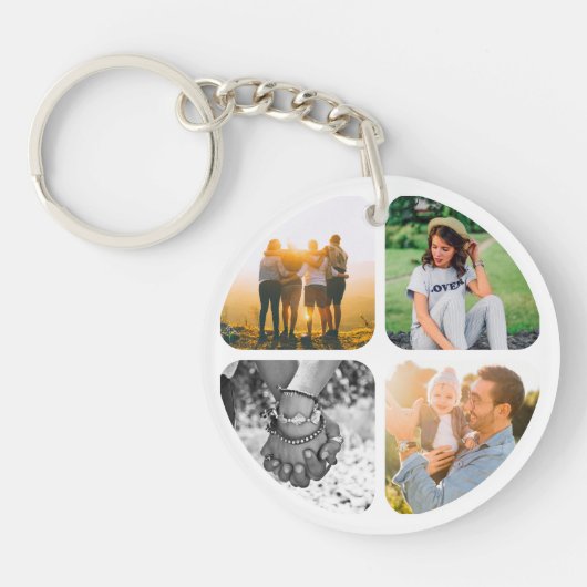 お客様の8枚の写真ダブルサイドアクリルキーチェーン キーホルダー (正面)