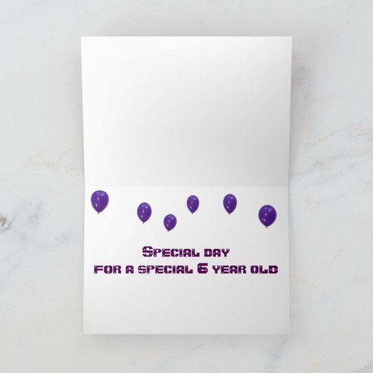 お客様の****6番目の誕生日****おもしろい カード (内部)