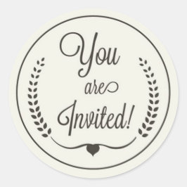 お客様のAre招待されクラシックラウンドステッカー ラウンドシール