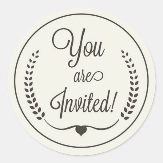 お客様のAre招待されクラシックラウンドステッカー ラウンドシール (正面)
