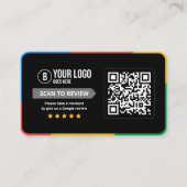 お客様のGoogleレビューQRコードビジネスレビュー 名刺 (正面)