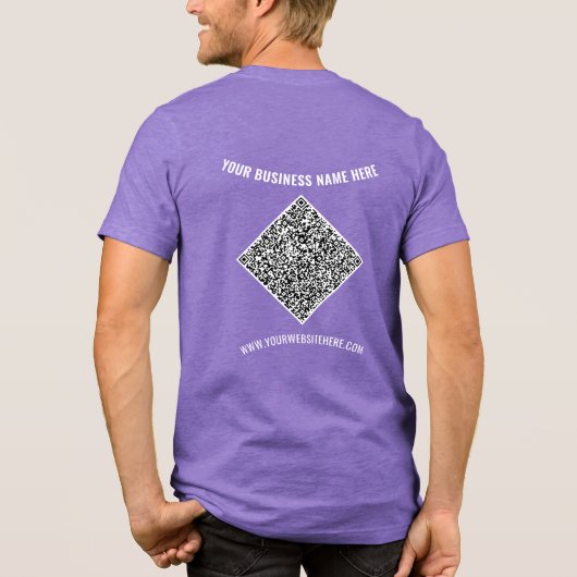 お客様のQRコードおよびカスタム文字パーソナライズされた業務 トライブレンドＴシャツ (裏面)