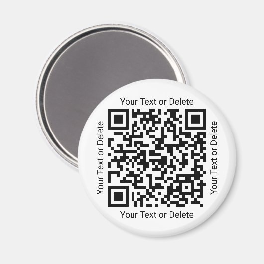 お客様のQRコードプロフェッショナルビジネスモダンラウンド マグネット (正面/裏面)