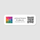 お客様のQRコードメンバーの写真または会社のロゴはこちら 名札 (正面)