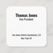 お客様のURLスクエアにリンクされた個人QRコード スクエア名刺 (裏面)