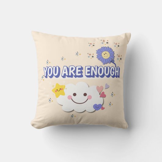 お客様は十分お洒落- Cloud & Flower Pillow クッション (正面)