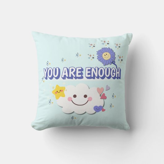 お客様は十分お洒落- Cloud & Flower Pillow クッション (正面)