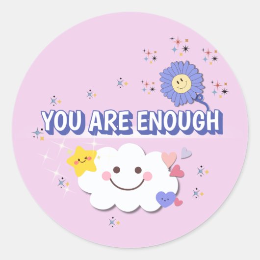 お客様は十分前向き- Message Sticker ラウンドシール (正面)