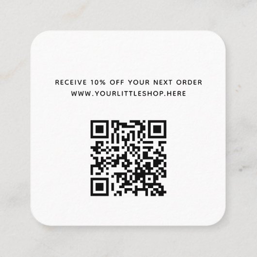 お客様は素晴らしScript Blackモダン Reseller感謝してい スクエア名刺 (裏面)