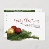 お客様へのビジネス向けメリークリスマス ポストカード (正面/裏面)