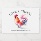 お客様へのルースターブライダルシャワーギフト スパークリングワインラベル (シングルラベル)