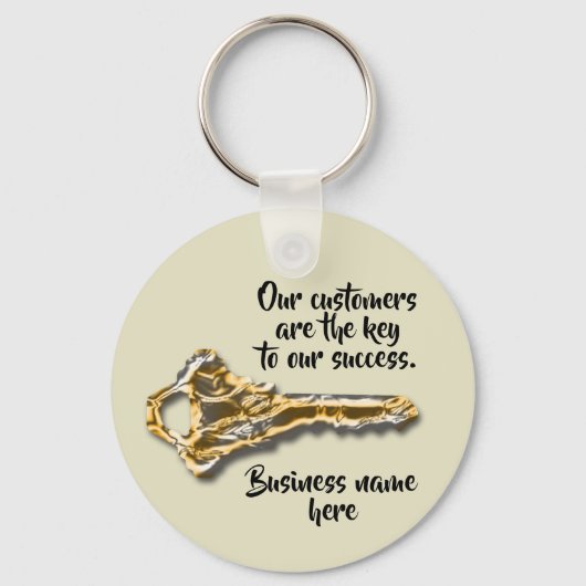 お客様への感謝のメタル鍵ビジネスありがとう キーホルダー (正面)