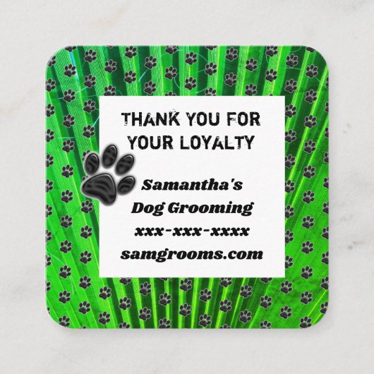 お客様への感謝の手の印刷ビジネスプロモーション スクエア名刺 (正面)