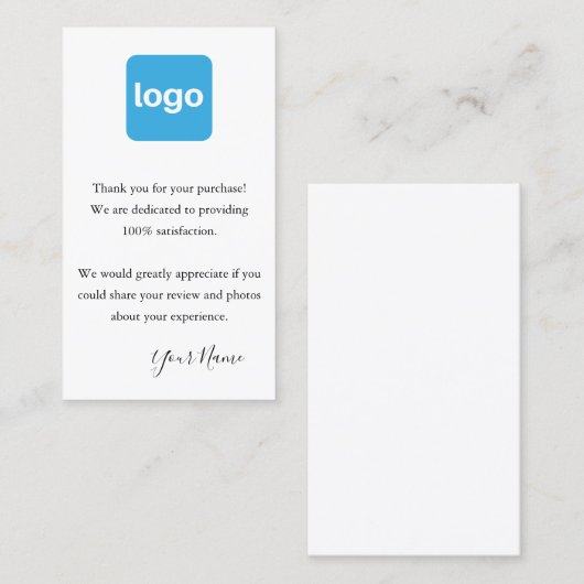 お客様への感謝の気持ちロゴの追加 名刺 (正面/裏面)