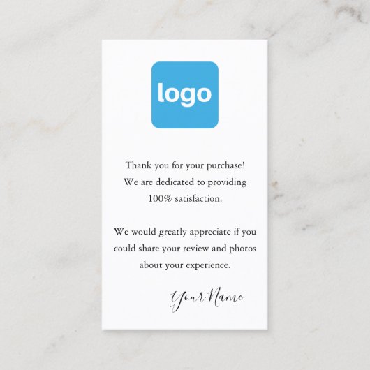 お客様への感謝の気持ちロゴの追加 名刺 (正面)