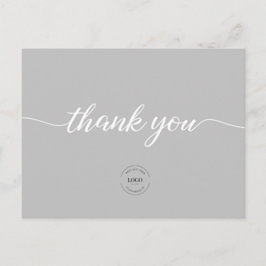 お客様への感謝グモダンレービジネスロゴ ポストカード (正面)