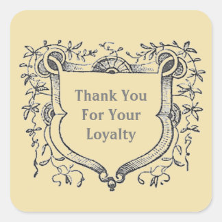 お客様への感謝グレーヴィンテージシールドビジネス スクエアシール