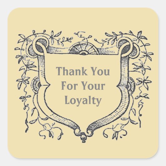 お客様への感謝グレーヴィンテージシールドビジネス スクエアシール (正面)