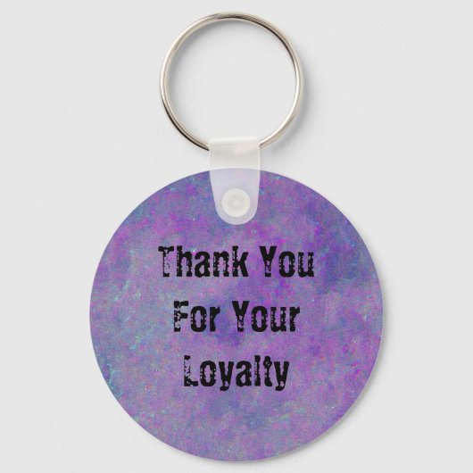 お客様への感謝パープルビジネスプロモーション キーホルダー (正面)
