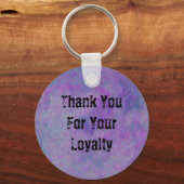 お客様への感謝パープルビジネスプロモーション キーホルダー (正面)