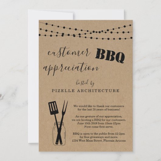 お客様への感謝ビジネスBBQパーティー 招待状 (正面)
