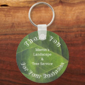 お客様への感謝Bright Green Leaf Business キーホルダー (正面)