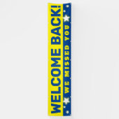 お客様を再開する学校の業務を再開します。 横断幕 (縦)