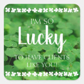 お客様を好きになれてラッキー スクエアシール (正面)