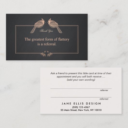 お客様エレガントに感謝の紹介カード 紹介カード (正面/裏面)