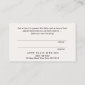 お客様エレガントに感謝の紹介カード 紹介カード (裏面)