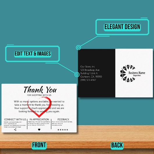 お客様エレガントに感謝 名刺