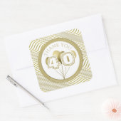 お客様カスタムの年齢ファンキー番号(白/金ゴールド) スクエアシール (封筒)