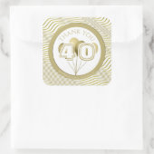 お客様カスタムの年齢ファンキー番号(白/金ゴールド) スクエアシール (バッグ)