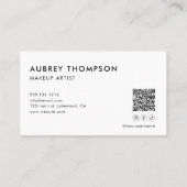 お客様ガーリー感謝QRコードホワイト 名刺 (裏面)