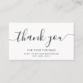 お客様ガーリー感謝QRコードホワイト 名刺 (正面)