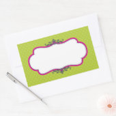 お客様パッキングシールかわいいロゴスタイリッシュピンクライム 長方形シール (封筒)