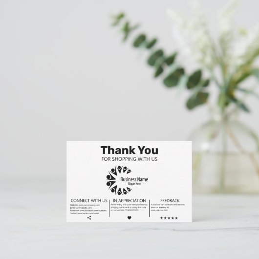 お客様モダンに感謝 名刺 (スタンド正面)