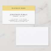 お客様モダンのミニマル白と金ゴールド 名刺 (正面/裏面)