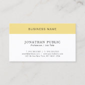 お客様モダンのミニマル白と金ゴールド 名刺 (正面)
