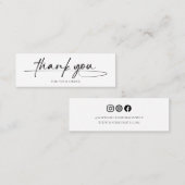 お客様モダンは手書きスクリプトロゴを感謝 スキニー名刺 (正面/裏面)