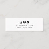 お客様モダンは手書きスクリプトロゴを感謝 スキニー名刺 (裏面)