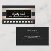 お客様ロイヤリティ10パンチ金ゴールドとブラックストライプ製品 ロイヤリティカード (正面/裏面)