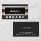 お客様ロイヤリティ6パンチ金ゴールドとブラックストライプ製品 ロイヤリティカード (正面/裏面)