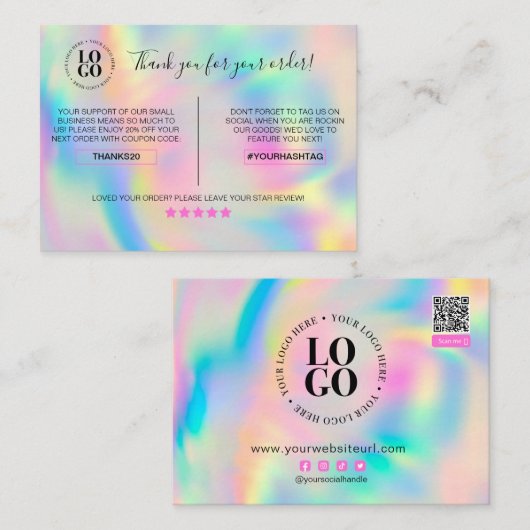 お客様割引のご注文ありがとうございます 名刺 (正面/裏面)