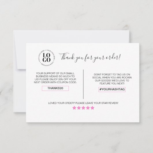 お客様割引カードをご注文いただきありがとうございます サンキューカード (正面)