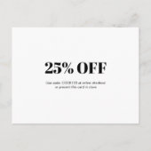 お客様向けロイヤリティ割引マッサージサロン 案内ポストカード (裏面)